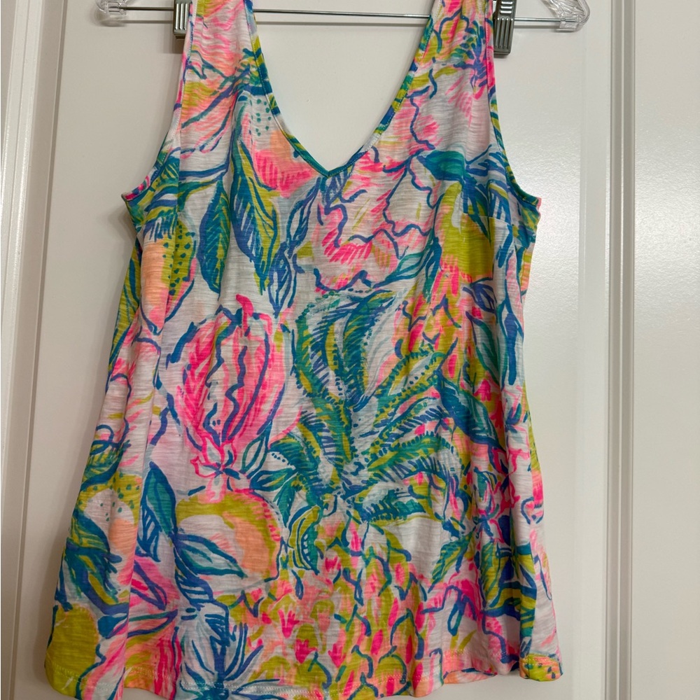 Lilly Pulitzer Gigi Cotton Tank Top in Multi Fiesta Bamba - Womens Large